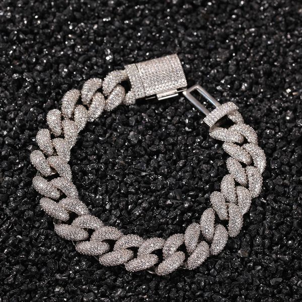 fashion mens hip hop bracelet jewelry 3d iced out chain gold silver miami cuban link chains bracelets 14mm, Black
fashion mens hip hop bracelet jewelry 3d iced out chain gold silver miami cuban link chains bracelets 14mm, Black