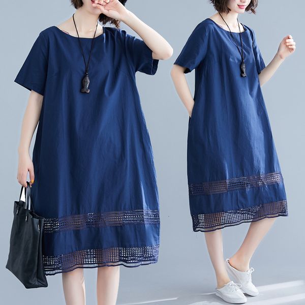 dresses 2021 summer new hollow stitching large cotton and linen medium length dress with short sleeves, Black;gray
dresses 2021 summer new hollow stitching large cotton and linen medium length dress with short sleeves, Black;gray