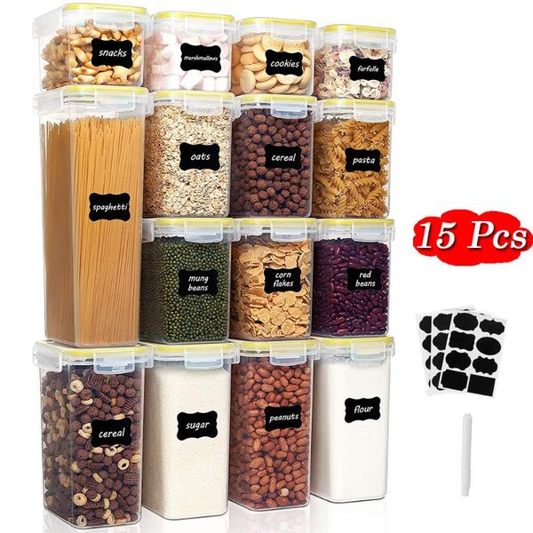 storage bottles & jars 15pcs set food container plastic kitchen organization refrigerator noodle box dry canisters for sealed
storage bottles & jars 15pcs set food container plastic kitchen organization refrigerator noodle box dry canisters for sealed