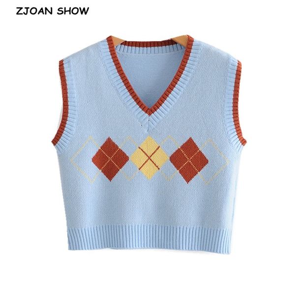 women's sweaters preppy style sky blue plaid knitted sweater vest women 90's vintage korean clothing striped v neck tank y2k k, White;black
women's sweaters preppy style sky blue plaid knitted sweater vest women 90's vintage korean clothing striped v neck tank y2k k, White;black