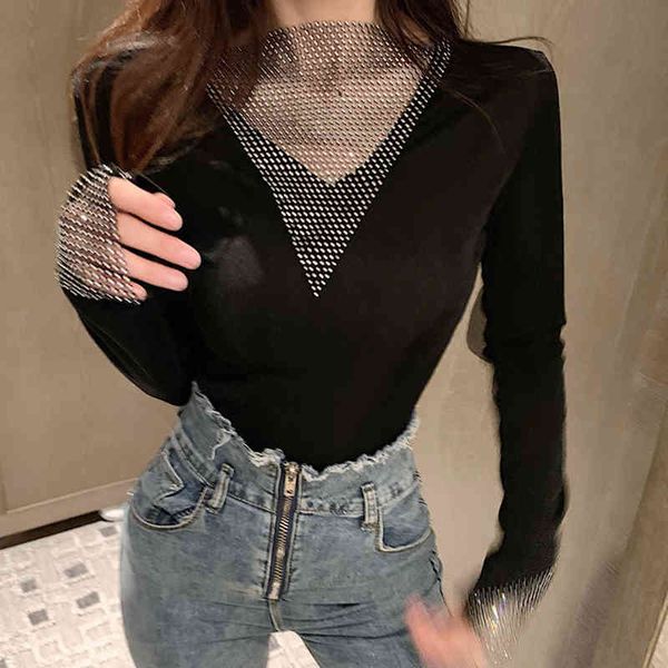 high spring summer 2020 quality women black/red shirts casual slim long sleeve bling diamonds round neck for female, White
high spring summer 2020 quality women black/red shirts casual slim long sleeve bling diamonds round neck for female, White