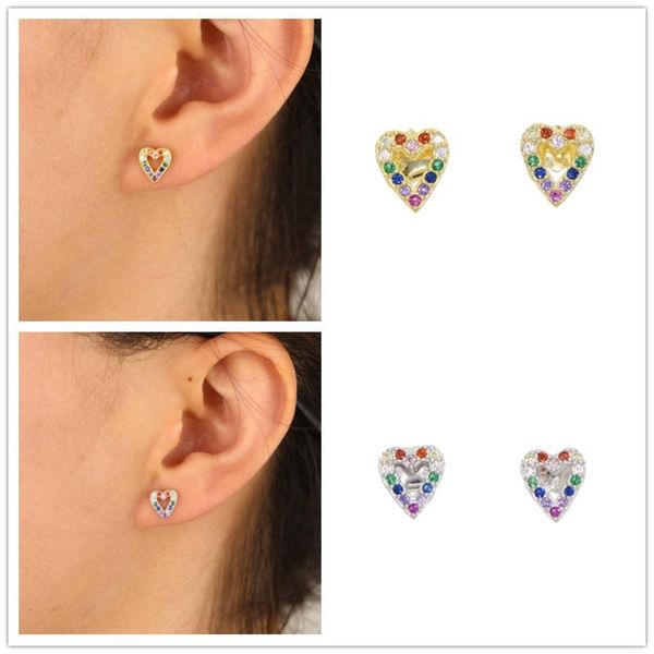 stud 2 colors 925 sterling silver hollow heart shape earring paved colorful cz dainty jewelry for women wedding gift, Golden;silver
stud 2 colors 925 sterling silver hollow heart shape earring paved colorful cz dainty jewelry for women wedding gift, Golden;silver