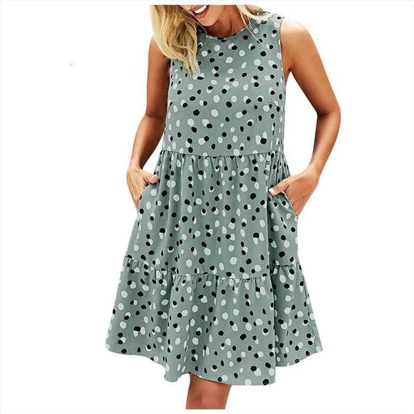 summer sundresses dot prints sleeveless women dresses a line loose swing t shirt dress with pockets tank, Black;gray
summer sundresses dot prints sleeveless women dresses a line loose swing t shirt dress with pockets tank, Black;gray