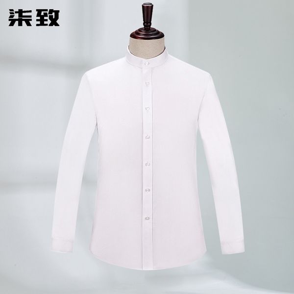 2020 stand collar long sleeve slim korean youth trend inch chinese mountain clothing men's shirt, White;black
2020 stand collar long sleeve slim korean youth trend inch chinese mountain clothing men's shirt, White;black