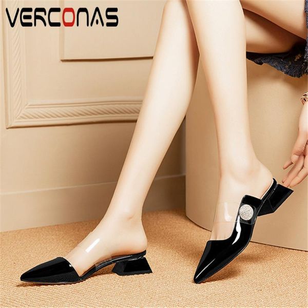dress shoes verconas woman pumps 2021 women sandals summer genuine leather rhinestone pointed toe square heels, Black
dress shoes verconas woman pumps 2021 women sandals summer genuine leather rhinestone pointed toe square heels, Black