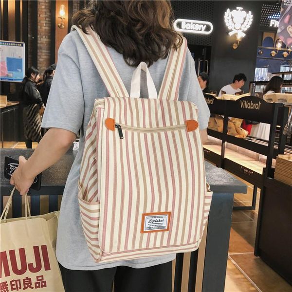 backpack canvas vertical stripes large capacity square shoulder bag female 2021 simple schoolbag multifunctional lapmale
backpack canvas vertical stripes large capacity square shoulder bag female 2021 simple schoolbag multifunctional lapmale