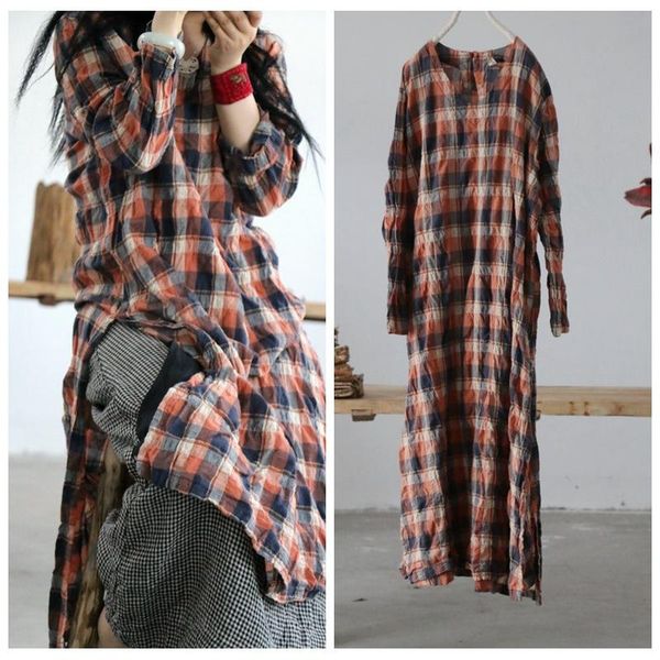 casual dresses cotton linen dress plaid women vintage long sleeve 2021 autumn winter loose robe yoyikamomo, Black;gray
casual dresses cotton linen dress plaid women vintage long sleeve 2021 autumn winter loose robe yoyikamomo, Black;gray