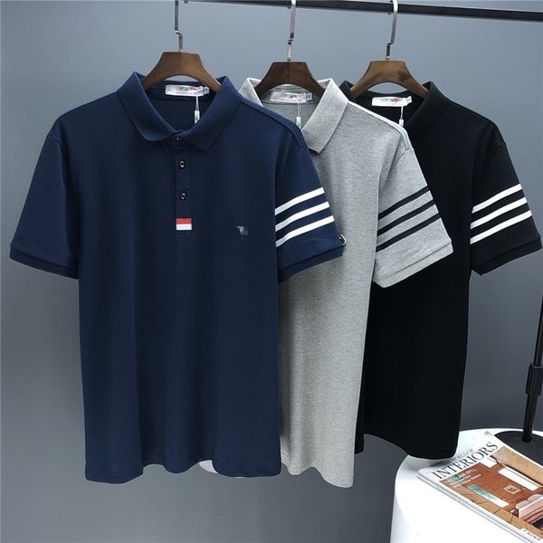 luxury design summer short t-shirt men's casual polo shirt solid embroidery lapel half sleeve stitching, White;black
luxury design summer short t-shirt men's casual polo shirt solid embroidery lapel half sleeve stitching, White;black