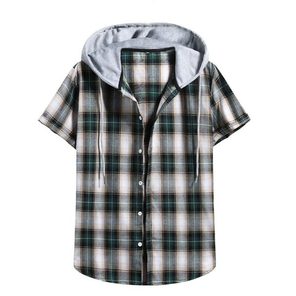 men's t-shirts arrival soft plaid hooded print shirt slim loose fit short sleeve casual, White;black
men's t-shirts arrival soft plaid hooded print shirt slim loose fit short sleeve casual, White;black