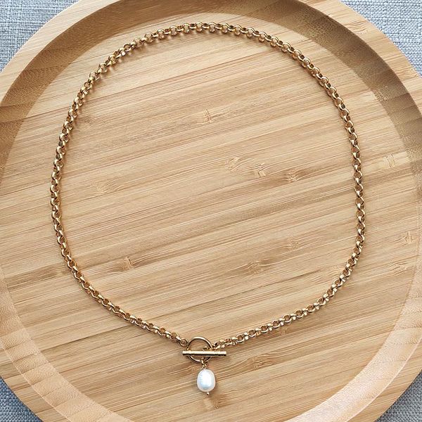 fashion simple freshwater pearl pendant necklace stainless steel round chain never fade jewelry ladies party bijoux necklaces, Silver
fashion simple freshwater pearl pendant necklace stainless steel round chain never fade jewelry ladies party bijoux necklaces, Silver