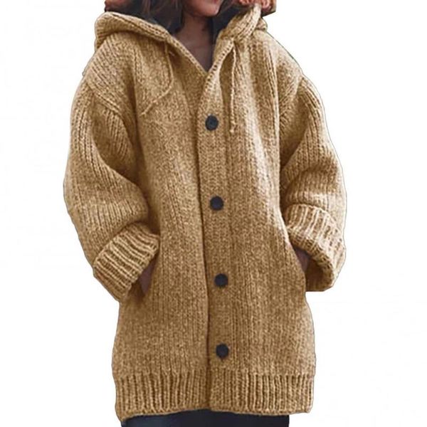 women's knits & tees women solid color pocket button hooded knitted cardigan sweater outwear coat, White
women's knits & tees women solid color pocket button hooded knitted cardigan sweater outwear coat, White