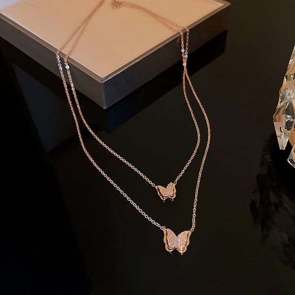 chokers minar summer fantasy double layered butterfly wing pendant necklace for women alloy simulation titanium steel necklaces, Golden;silver
chokers minar summer fantasy double layered butterfly wing pendant necklace for women alloy simulation titanium steel necklaces, Golden;silver