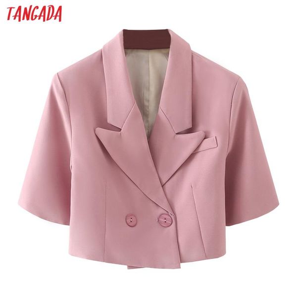 women's suits & blazers tangada women solid pink crop blazer coat vintage notched collar pocket 2021 fashion female casual chic da49, White;black
women's suits & blazers tangada women solid pink crop blazer coat vintage notched collar pocket 2021 fashion female casual chic da49, White;black