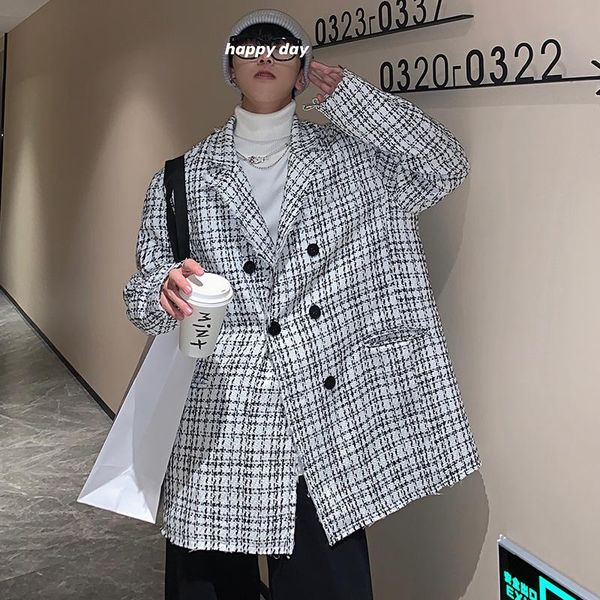 men's suits & blazers black/white men casual loose suit jackets couple streetwear autumn all-match suit- korean-style trend plaid male, White;black
men's suits & blazers black/white men casual loose suit jackets couple streetwear autumn all-match suit- korean-style trend plaid male, White;black