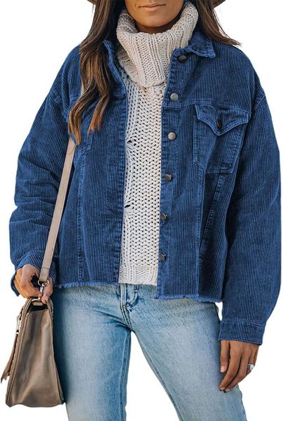 women's jackets 2021 women corduroy jacket button loose long sleeve coat, Black;brown
women's jackets 2021 women corduroy jacket button loose long sleeve coat, Black;brown