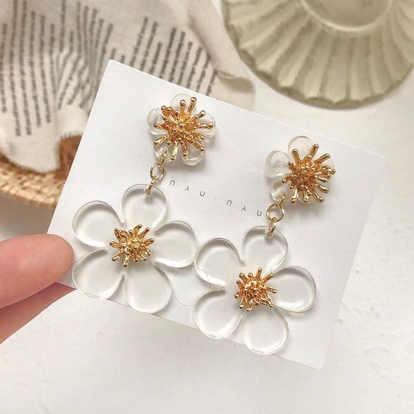 hoop & huggie super fairy ins girl internet influencer earrings sweet elegant transparent flower korean long high profile ear studs fashion, Golden;silver
hoop & huggie super fairy ins girl internet influencer earrings sweet elegant transparent flower korean long high profile ear studs fashion, Golden;silver