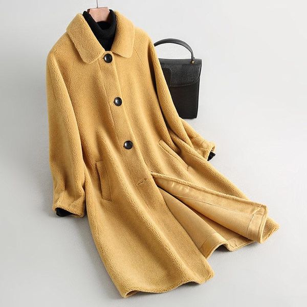 women's fur & faux autumn winter real composite lamb coat women genuine shearling wool coat/jacket with suede leather liner a164, Black
women's fur & faux autumn winter real composite lamb coat women genuine shearling wool coat/jacket with suede leather liner a164, Black