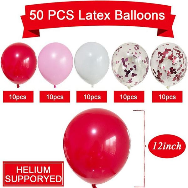 party decoration 52pcs/lot red confetti balloons arch burgundy pink white balloon garland for valentines day bridal wedding decor supplies
party decoration 52pcs/lot red confetti balloons arch burgundy pink white balloon garland for valentines day bridal wedding decor supplies