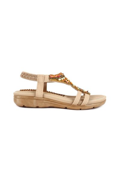 sandals 20 y231 women t-strap beaded, Black 
sandals 20 y231 women t-strap beaded, Black