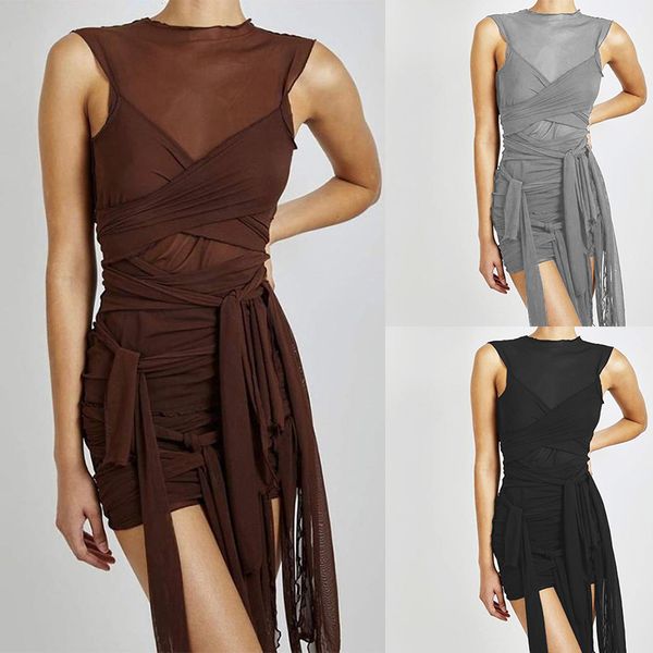 ribbons mesh see through bodycon party dresses women clubwear mini dress solid sleeveless basic female outfits, Black;gray
ribbons mesh see through bodycon party dresses women clubwear mini dress solid sleeveless basic female outfits, Black;gray