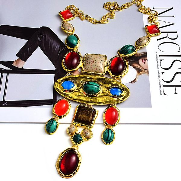 chokers vintage gold big stone pendant long chain choker ethnic boho necklaces for women jewelry wholesale, Golden;silver
chokers vintage gold big stone pendant long chain choker ethnic boho necklaces for women jewelry wholesale, Golden;silver