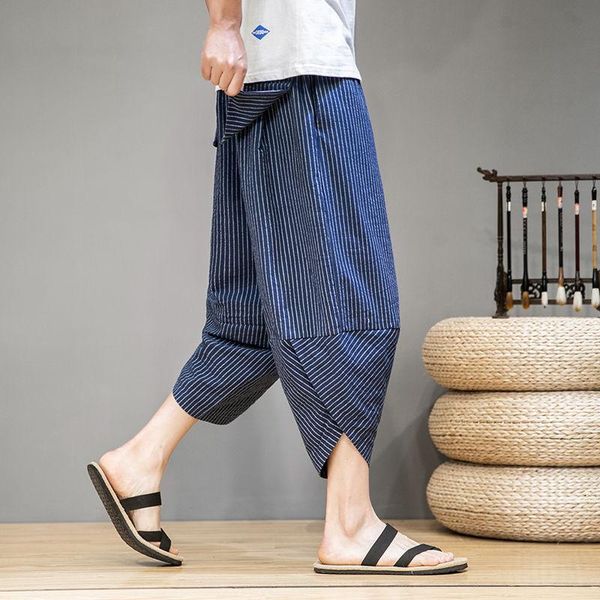 men's pants summer loose size capris trend wide leg casual stripe harlan, Black
men's pants summer loose size capris trend wide leg casual stripe harlan, Black