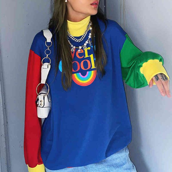 contrast color rainbow letter print oversize sweatshirt women harajuku autumn turtleneck long sleeve sudaderas pullovers 210415, Black
contrast color rainbow letter print oversize sweatshirt women harajuku autumn turtleneck long sleeve sudaderas pullovers 210415, Black