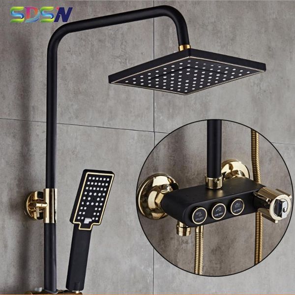 thermostatic shower set black gold bathroom faucet rainfall head white mixer system sets
thermostatic shower set black gold bathroom faucet rainfall head white mixer system sets