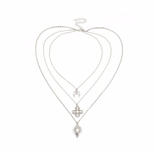 pendant necklaces lureme vintage retro crystal multilayer chain long necklace for women, Silver
pendant necklaces lureme vintage retro crystal multilayer chain long necklace for women, Silver