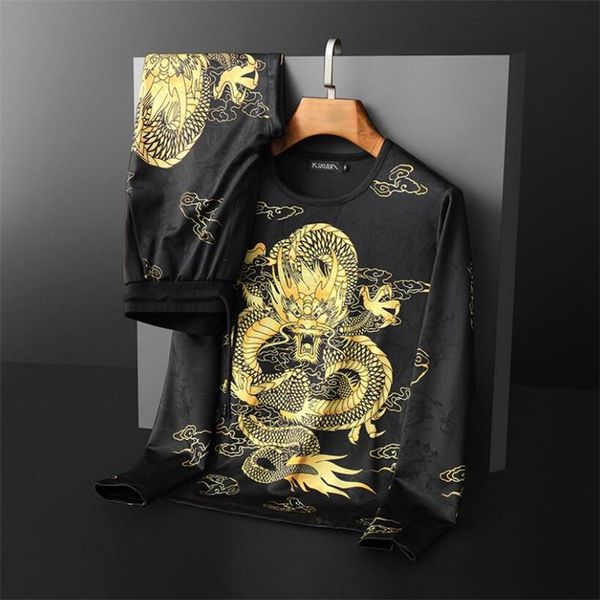 men's tracksuits elastic cotton sports suit men 2021 spring jinlong xiangyun printing long sleeve round neck hoodie + pants 2-p, Gray
men's tracksuits elastic cotton sports suit men 2021 spring jinlong xiangyun printing long sleeve round neck hoodie + pants 2-p, Gray