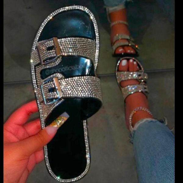 slippers women 2021 fashion rhinestone outdoor shoes beach flip flops plus size solid buckles sandals women's, Black
slippers women 2021 fashion rhinestone outdoor shoes beach flip flops plus size solid buckles sandals women's, Black