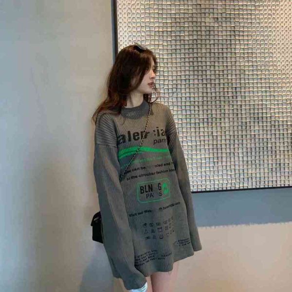 2022 factory wholesale new ss autumn and winter ba + cola green wave bronzing printed couple's same sweater os large version, White;black
2022 factory wholesale new ss autumn and winter ba + cola green wave bronzing printed couple's same sweater os large version, White;black