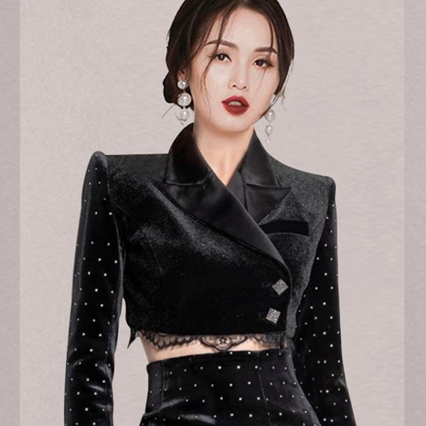 two piece dress autumn celebrity fashion women sets cropped short & mini bodycon skirts polka dot velvet 2 pcs outfits street, White
two piece dress autumn celebrity fashion women sets cropped short & mini bodycon skirts polka dot velvet 2 pcs outfits street, White