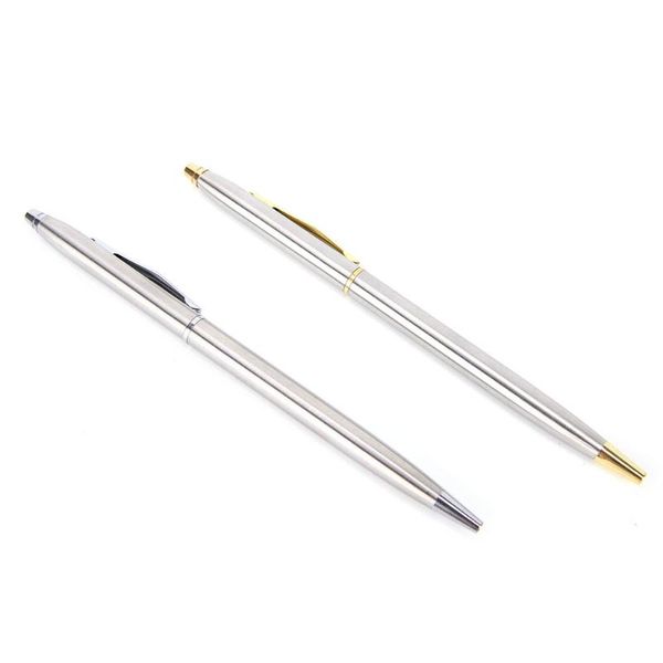 pieces / batch of stainless steel rods rotating metal ballpoint pen business all-steel gold folder gift stationery zmonh pens, Blue;orange
pieces / batch of stainless steel rods rotating metal ballpoint pen business all-steel gold folder gift stationery zmonh pens, Blue;orange