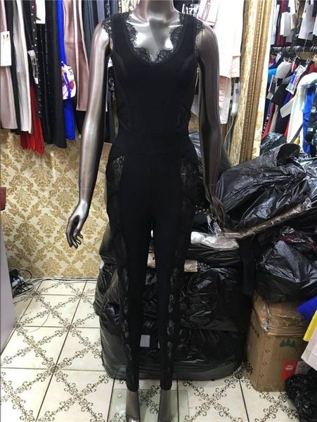 women's jumpsuits & rompers women jumpsuit strap black lace u neck bandage, Black;white
women's jumpsuits & rompers women jumpsuit strap black lace u neck bandage, Black;white