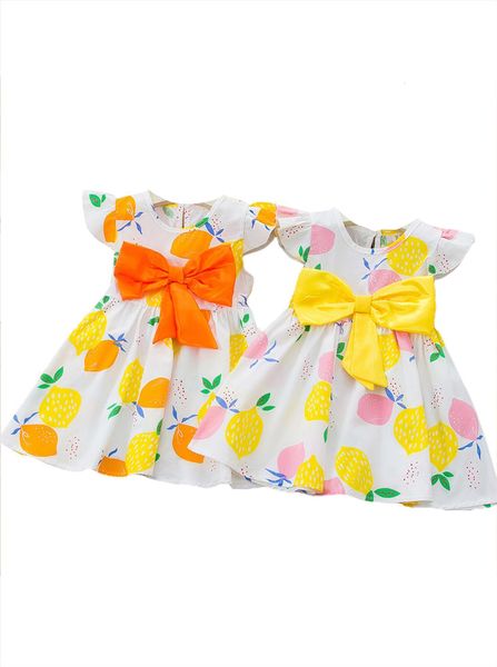 summer kids baby girls girl dresses a line rainbow lemon print fly sleeve big bowknot casual clothes, Red;yellow
summer kids baby girls girl dresses a line rainbow lemon print fly sleeve big bowknot casual clothes, Red;yellow