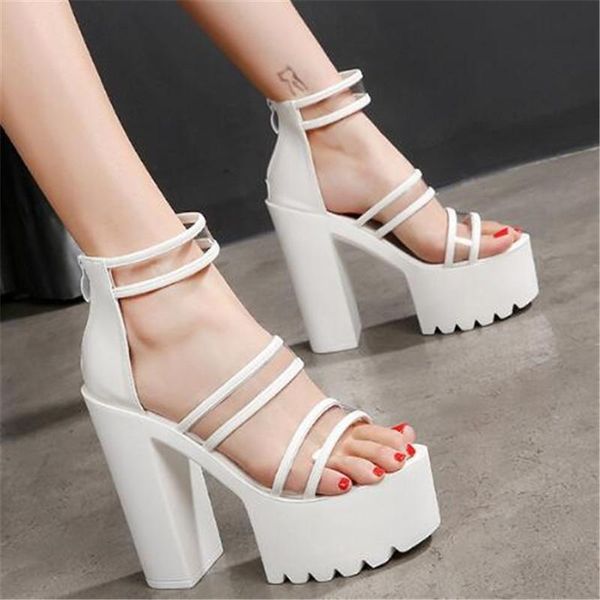 sandals women 15cm thick high heels platform gladiator 2021 summer fashion waterproof shoes pvc zip party for, Black
sandals women 15cm thick high heels platform gladiator 2021 summer fashion waterproof shoes pvc zip party for, Black