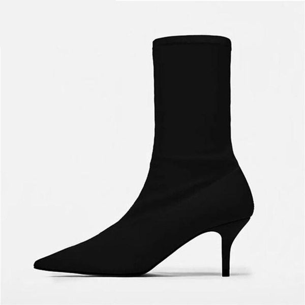 boots black women sock stretch fabric slip on 7cm high heels pointed toe ankle pumps stiletto ladies shoes
boots black women sock stretch fabric slip on 7cm high heels pointed toe ankle pumps stiletto ladies shoes