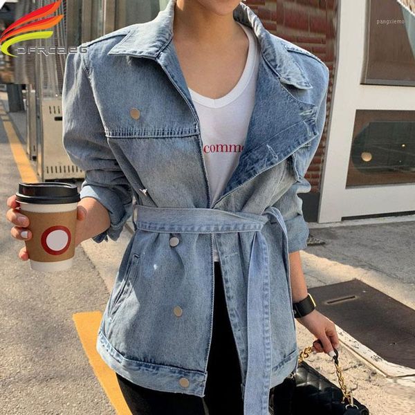 women's jackets 2021 denim jacket women korean style casual turn-down collar sashes streetwear asymmetrical jeans and coats blue top, Black;brown
women's jackets 2021 denim jacket women korean style casual turn-down collar sashes streetwear asymmetrical jeans and coats blue top, Black;brown