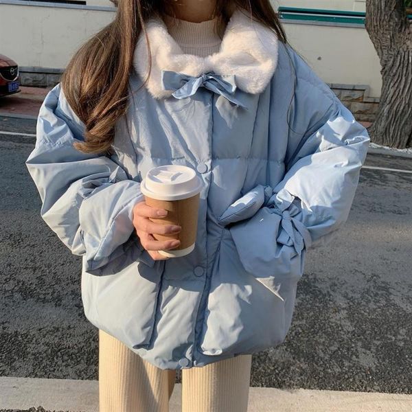 women's down & parkas heydress 2021 winter women sweet single breasted bow coat female thick warm jacket pink blue pocket cute fur coll, Black
women's down & parkas heydress 2021 winter women sweet single breasted bow coat female thick warm jacket pink blue pocket cute fur coll, Black