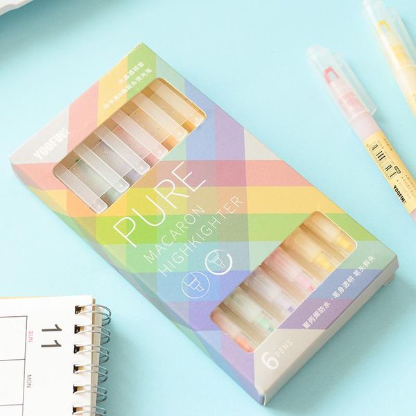 highlighters 6 pcs/set crystal double head candy color colors drawing marker pens promotional gift stationery art, Black;red
highlighters 6 pcs/set crystal double head candy color colors drawing marker pens promotional gift stationery art, Black;red