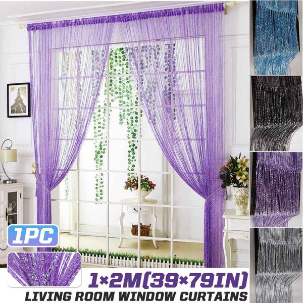 curtain & drapes 100x200cm shiny tassel flash silver line string window door divider sheer valance treatment home
curtain & drapes 100x200cm shiny tassel flash silver line string window door divider sheer valance treatment home