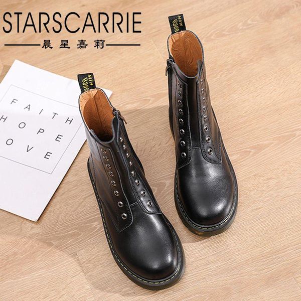 boots short women's leather 2021 fashion shoes slope heel side zipper round anti slip high, Black
boots short women's leather 2021 fashion shoes slope heel side zipper round anti slip high, Black