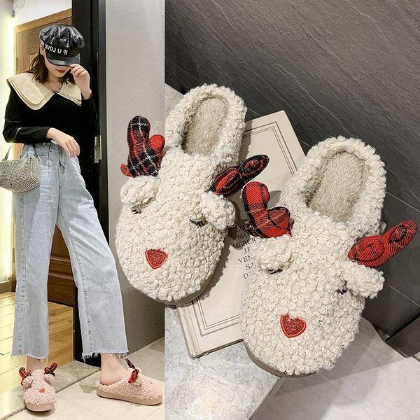 cute cartoon christmas home women fur slippers winter warm plush floor slides house flat bedroom ladies furry soft sandals, Black
cute cartoon christmas home women fur slippers winter warm plush floor slides house flat bedroom ladies furry soft sandals, Black
