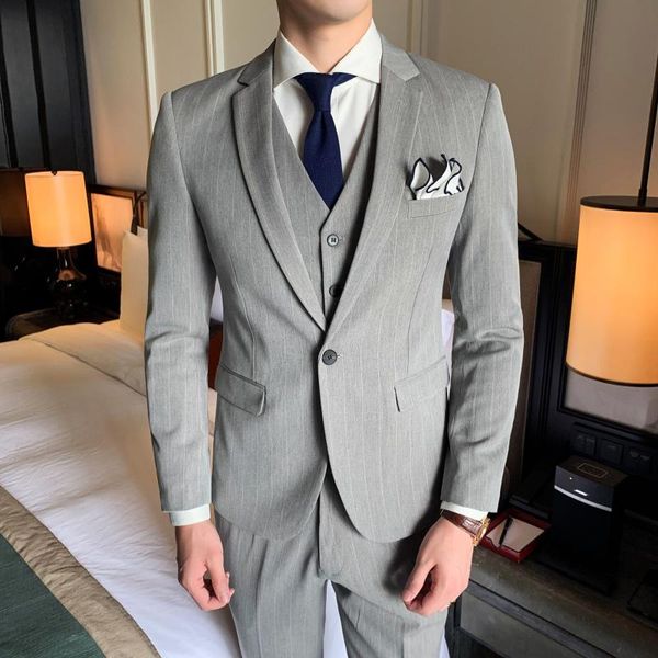 men's suits & blazers spot striped suit three-piece wedding man one button, White;black
men's suits & blazers spot striped suit three-piece wedding man one button, White;black
