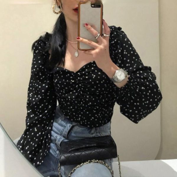 women's blouses & shirts office lady fresh floral print elegant blouse square collar puff sleeve folds summer 2021 chic slim super shor, White
women's blouses & shirts office lady fresh floral print elegant blouse square collar puff sleeve folds summer 2021 chic slim super shor, White
