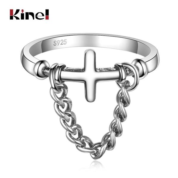 cluster rings kinel 925 sterling silver cross chain for women simple stackable finger ring wedding fashion jewelry, Golden;silver
cluster rings kinel 925 sterling silver cross chain for women simple stackable finger ring wedding fashion jewelry, Golden;silver