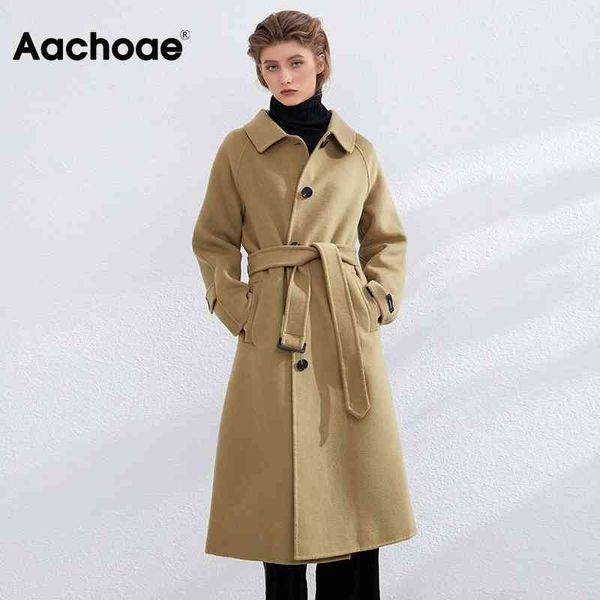 aachoae women casual wool long coat batwing sleeve elegant bandage jacket femme turn down collar lady office coats spring autumn 210413, Black
aachoae women casual wool long coat batwing sleeve elegant bandage jacket femme turn down collar lady office coats spring autumn 210413, Black