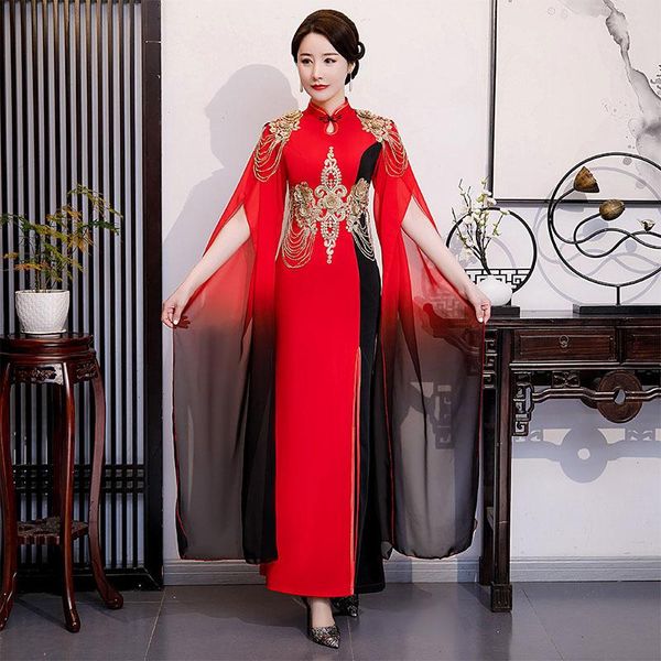 modern chinese dress embroidery qipao dresses with shawl women elegant wedding cheongsam oriental evening long qi pao ethnic clothing, Red
modern chinese dress embroidery qipao dresses with shawl women elegant wedding cheongsam oriental evening long qi pao ethnic clothing, Red