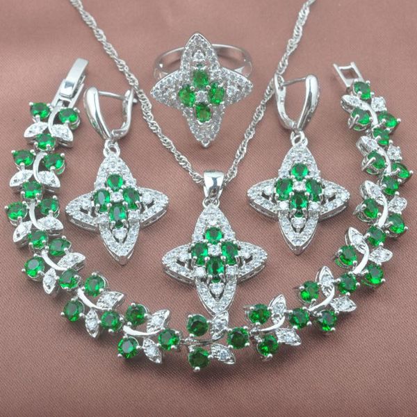 earrings & necklace shining silver color jewelry sets green zirconia women's wedding bracelet pendant ring yz0342
earrings & necklace shining silver color jewelry sets green zirconia women's wedding bracelet pendant ring yz0342